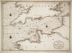 Carta del Canale della Manica e delle coste atlantiche della Gran Bretagna meridionale e della Francia settentrionale da Nicolas Sanson D