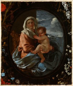 Vergine e Bambino in una ghirlanda di fiori da Nicolas & Seghers Daniel (1590–1661) Poussin