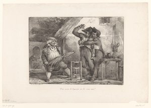 Cittadino che infastidisce due soldati ubriachi in una taverna da Nicolas Toussaint Charlet