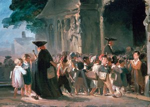 Bambini alla porta di una chiesa, c1817-1845 da Nicolas Toussaint Charlet