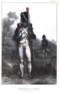 Guerre napoleoniche, Chasseur a piedi della Guardia Imperiale in uniforme completa, 1845