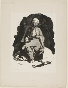 Turco seduto, tavola uno da Schizzi a inchiostro di Charlet da Nicolas Toussaint Charlet