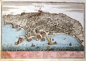 Mappa della città di Napoli. Mappa di Le Fer da Nicolas de Fer