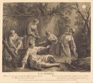 La serata da Nicolas de Larmessin IV after Nicolas Lancret