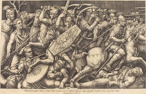 Soldati romani che combattono i Daci da Nicolaus Beatrizet
