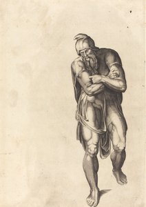 Uomo che cammina da Nicolaus Beatrizet after Michelangelo