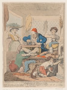Miserie della vita umana: mentre profondamente immerso nello studio e perso nei pensieri nella complicata... da Nicolaus Heideloff