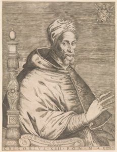 Ritratto di papa Gregorio XIV, seduto da Nicolaus van Aelst (attributed to)