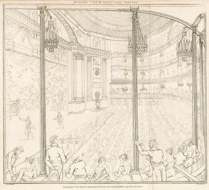 Vista interna del Drury Lane Theatre, Londra da Nicolaus von Heideloff