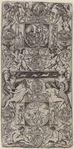 Pannello ornamentale con Orfeo e il giudizio di Paride da Nicoletto da Modena