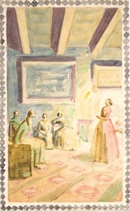 Cinque bozzetti per decorazioni a fresco nella Sala della Memoria di H.C. Andersen a Odense da Niels Larsen Stevns