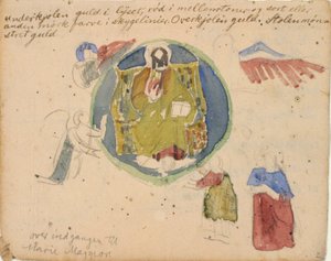 Copia da mosaici paleocristiani, con annotazioni sui colori da Niels Larsen Stevns