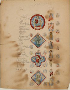 Copie di mosaici paleocristiani, con annotazioni sui colori
