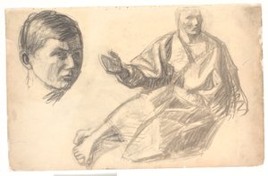 Figura di Cristo e una testa da Niels Larsen Stevns