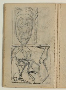 Schizzo di maschera, probabilmente da un modello. Bozza per la tomba di Poul S. Christiansen da Niels Larsen Stevns