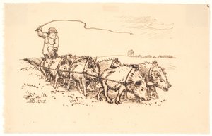 Contadino che ara la terra da Niels Skovgaard