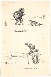 Due bozzetti per "Il gatto grasso"