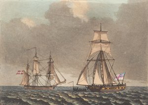 Un corsaro inglese ispeziona una nave danese che si avvicina da Niels Truslew