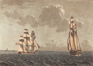Una nave in virata e una galea con vento laterale da Niels Truslew