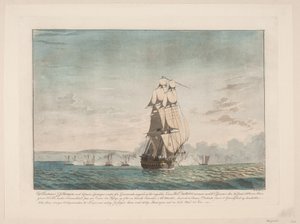 La battaglia tra 6 cannoniere danesi e la nave di linea inglese "Dictator" da Niels Truslew