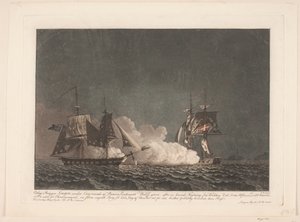 La battaglia tra la brigantina Lougen e una brigantina inglese, 14 marzo 1808 da Niels Truslew
