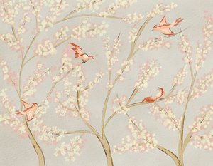 Uccellini rosa e fiori primaverili da Nikita Jariwala
