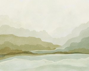 Valle montana ad acquerello da Nikita Jariwala