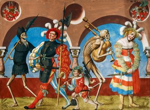 Morte, mercenario e prostituta dal ciclo Danza della Morte di Albrecht Kauw