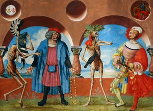 La morte, capo del governo e borghese di Berna dal ciclo della Danza della Morte di Albrecht Kauw