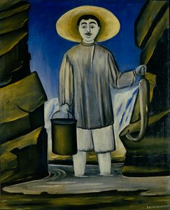 Pescatore tra le rocce da Niko Pirosmani
