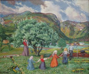 Norvegese Nynorsk:  Vento estivo e bambini che giocano
Norvegese Bokmål:  Vento d