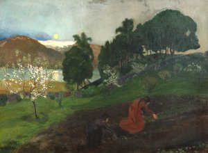 Notte di primavera in giardino da Nikolai Astrup