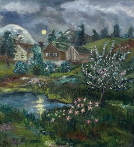 Notte di primavera con luna piena