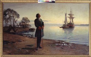 Qui, una città sarà costruita. Lo zar Pietro il Grande (Pietro I di Russia) da Nikolai Florianovich Dobrovolsky