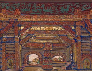 Il Palazzo dello Zar Berendey. Scenografia per il teatro La Fanciulla di Neve di A. Ostrovsky da Nikolai Konstantinowitsch Roerich