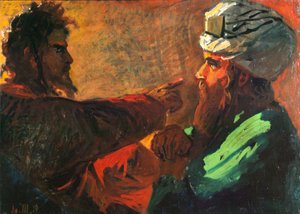 Cristo e Nicodemo Studio, 1889 da Nikolai Nikolayevich Ge