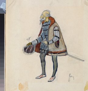 Costume preparatorio, il barone avaro, per la pièce "Il cavaliere avaro" di Aleksandr Puškin (1799-1837) - Opera di Nikolai Pavlovich Ulyanov (1875-1949)