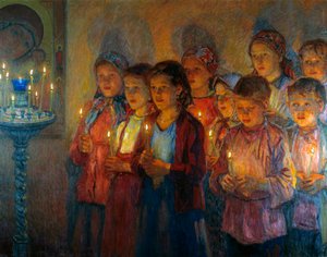 In chiesa, 1939 da Nikolai Petrovich Bogdanov Belsky