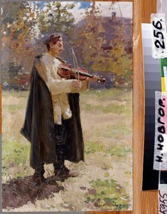 Canto della casa. Soldato che suona il violino da Nikolaj Alekseevich Kasatkin