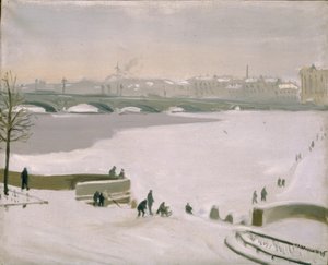 Attraversamento del fiume Neva ghiacciato, 1935 da Nikolay Fyodorovich Lapshin