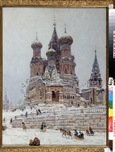 La Piazza Rossa a Mosca con vista della cattedrale di San Basilio da Nikolay Nikanorovich Dubovskoy