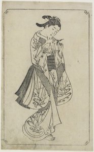 Cortigiana con un volano, 1739 da Nishikawa Sukenobu