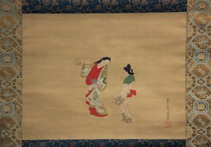 Donna e attendente da Nishikawa Sukenobu