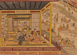 Casa da tè accanto al fiume Kamo a Kyoto da Nishimura Shigenaga