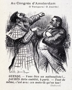Alterco tra Jean Jaurès e Jules Guesde (congresso socialista di Amsterdam) di Noel Dorville, "Le Panache" 5/10/1904