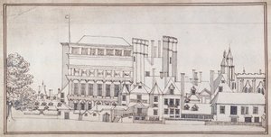 Whitehall con il cancello di Holbein e la Banqueting House di Inigo Jones, c.1677 da Noel Gasselin