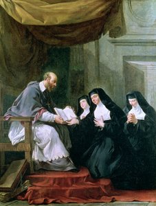 San Francesco di Sales che dà la Regola della Visitazione a Santa Giovanna di Chantal