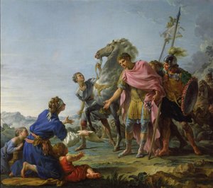 Traiano (53-117) mostra misericordia, 1765