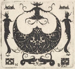 Anello a forma di luna e figure grottesche, ca. 1620-30 da Noel Rouillard