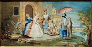 Commediografo Jean Baptiste Poquelin detto Moliere e i suoi attori in Georges Dandin